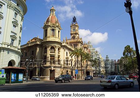Stock Photo - Spain, Comunidad valenciana, Valencia, City, Town, Architecture, Building. Fotosearch