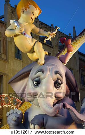 Stock Photo - Spain, Comunidad valenciana, Valencia, Ninot, Falla, Fallas, Puppet. Fotosearch