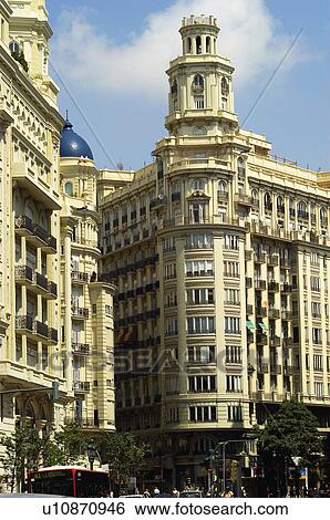 Stock Photograph - Spain, Comunidad valenciana, Valencia, City, Town, Architecture, Building. Fotosearch