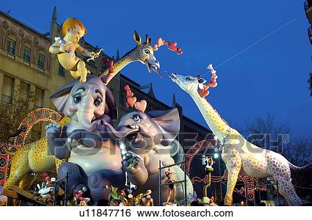 Stock Photograph - Spain, Comunidad valenciana, Valencia, Ninot, Falla, Fallas, Puppet. Fotosearch