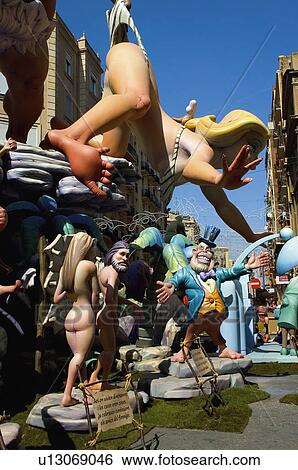 Stock Photograph - Spain, Comunidad valenciana, Valencia, Ninot, Falla, Fallas, Puppet. Fotosearch