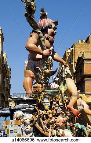 Stock Photograph - Spain, Comunidad valenciana, Valencia, Ninot, Falla, Fallas, Puppet. Fotosearch
