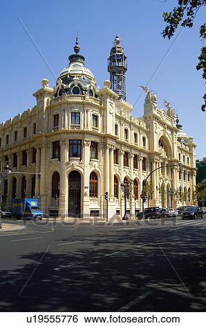 Spain, Comunidad valenciana, Valencia, City, Town, Architecture, Building View Large Photo Image Stock Photograph - Spain, Comunidad valenciana, Valencia, City, Town, Architecture, Building. Fotosearch