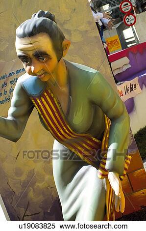 Stock Photography - Spain, Comunidad valenciana, Valencia, Ninot, Ninots, Falla, Fallas. Fotosearch
