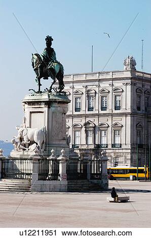 Stock Image - Europe, European city, Portugal, Lisboa, City, Town, Building. Fotosearch