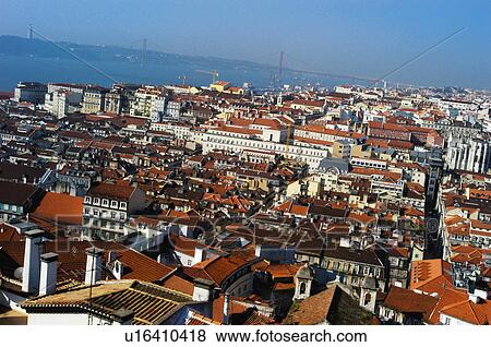 Europe, European city, Portugal, Lisboa, City, Town, Building View Large Photo Image Stock Photo - Europe, European city, Portugal, Lisboa, City, Town, Building. Fotosearch