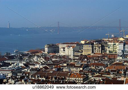 Europe, European city, Portugal, Lisboa, City, Town, Building View Large Photo Image Stock Photo - Europe, European city, Portugal, Lisboa, City, Town, Building. Fotosearch
