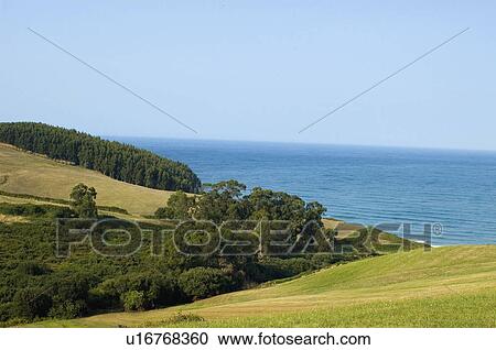 Spain, Cantabria, Oyambre, Nature, Landscape, Sea, Ocean View Large Photo Image Stock Image - Spain, Cantabria, Oyambre, Nature, Landscape, Sea, Ocean. Fotosearch