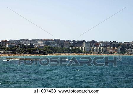 Spain, Cantabria, Santander, City, Town, Sea, Ocean View Large Photo Image Stock Image - Spain, Cantabria, Santander, City, Town, Sea, Ocean. Fotosearch