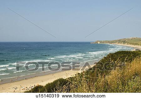 Spain, Cantabria, Santander, San vicente barquera, Nature, Beach, Sand View Large Photo Image Stock Photo - Spain, Cantabria, Santander, San vicente barquera, Nature, Beach, Sand. Fotosearch