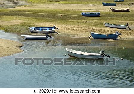 Stock Photography - Spain, Cantabria, Santander, San vicente barquera, Port, Harbor, Harbour. Fotosearch