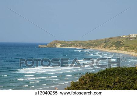 Spain, Cantabria, Santander, San vicente barquera, Sea, Beach, People View Large Photo Image Stock Photography - Spain, Cantabria, Santander, San vicente barquera, Sea, Beach, People. Fotosearch