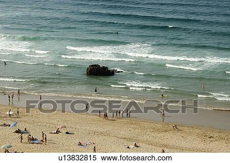 Spain, Cantabria, Santander, San vicente barquera, Sea, Beach, People View Large Photo Image Stock Photography - Spain, Cantabria, Santander, San vicente barquera, Sea, Beach, People. Fotosearch