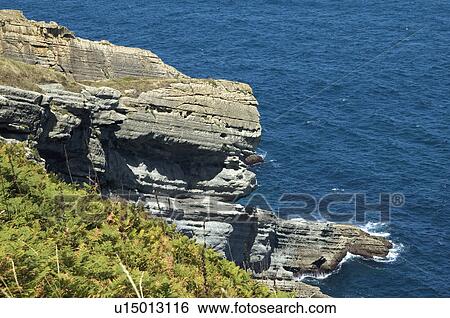 Spain, Cantabria, Santander, Sea, Ocean, Atlantic ocean, Rock View Large Photo Image Stock Photograph - Spain, Cantabria, Santander, Sea, Ocean, Atlantic ocean, Rock. Fotosearch