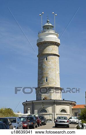 Stock Image - Spain, Cantabria, Santander, Architecture, City, Town, Lighthouse. Fotosearch