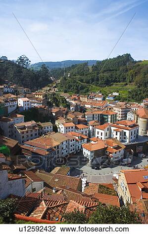 Spain, Asturias, Cudillero, City, Town, House, Houses View Large Photo Image Stock Image - Spain, Asturias, Cudillero, City, Town, House, Houses. Fotosearch