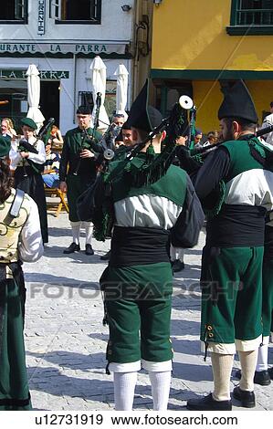 Spain, Asturias, Cudillero, City, Town, Typical, Misician View Large Photo Image Stock Photo - Spain, Asturias, Cudillero, City, Town, Typical, Misician. Fotosearch
