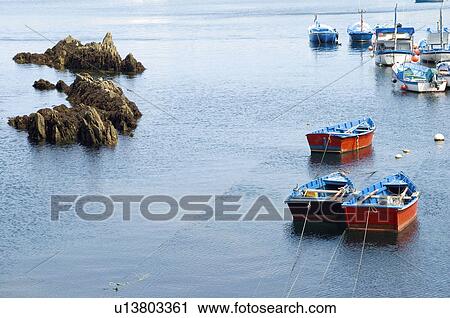 Spain, Asturias, Cudillero, Sea, Port, Harbour, Boat View Large Photo Image Stock Image - Spain, Asturias, Cudillero, Sea, Port, Harbour, Boat. Fotosearch