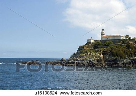 Spain, Asturias, Cudillero, Sea, Roof, Roofs, Lighthouse View Large Photo Image Picture - Spain, Asturias, Cudillero, Sea, Roof, Roofs, Lighthouse. Fotosearch