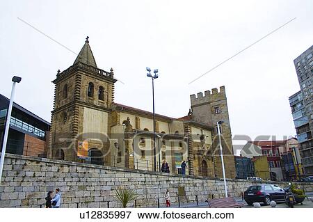 Spain, Asturias, Gijon, Architecture, Building, Tower, Wall town View Large Photo Image Stock Photo - Spain, Asturias, Gijon, Architecture, Building, Tower, Wall town. Fotosearch