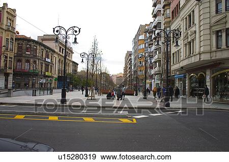 Spain, Asturias, Gijon, City, Town, Architecture, Building View Large Photo Image Stock Photo - Spain, Asturias, Gijon, City, Town, Architecture, Building. Fotosearch