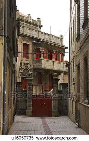 Spain, Asturias, Gijon, City, Town, Architecture, Building View Large Photo Image Stock Photography - Spain, Asturias, Gijon, City, Town, Architecture, Building. Fotosearch