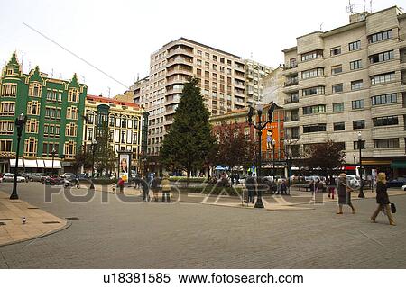 Spain, Asturias, Gijon, City, Town, Architecture, Building View Large Photo Image Stock Photography - Spain, Asturias, Gijon, City, Town, Architecture, Building. Fotosearch
