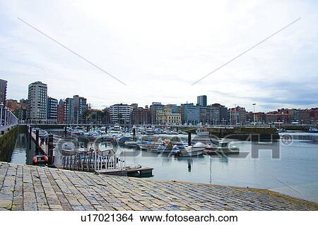 Spain, Asturias, Gijon, Port, Harbour, Boat, Boats View Large Photo Image Picture - Spain, Asturias, Gijon, Port, Harbour, Boat, Boats. Fotosearch