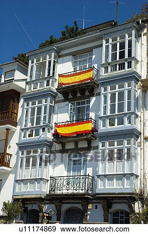 Spain, Asturias, Luarca, City, Town, Building, Facade View Large Photo Image Stock Photo - Spain, Asturias, Luarca, City, Town, Building, Facade. Fotosearch