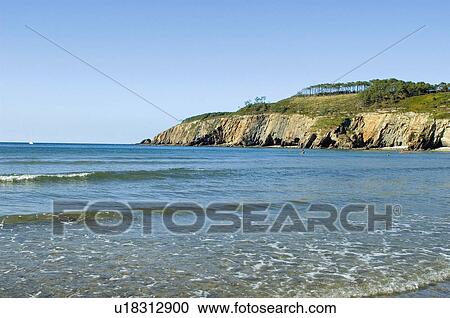 Stock Image - Spain, Asturias, Luarca, Sea, Nature, Landscape, Coast. Fotosearch