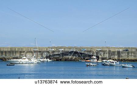 Spain, Asturias, Luarca, Sea, Port, Harbour, Boat View Large Photo Image Picture - Spain, Asturias, Luarca, Sea, Port, Harbour, Boat. Fotosearch