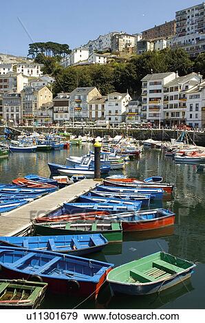 Spain, Asturias, Luarca, Sea, Port, Harbour, Boat View Large Photo Image Stock Photo - Spain, Asturias, Luarca, Sea, Port, Harbour, Boat. Fotosearch