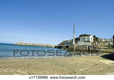 Stock Photograph - Spain, Asturias, Luarca, Sea, Sand, Nature, Landscape. Fotosearch