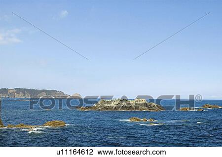Stock Image - Spain, Asturias, Nature, Landscape, Sea, Rock, Rocks. Fotosearch