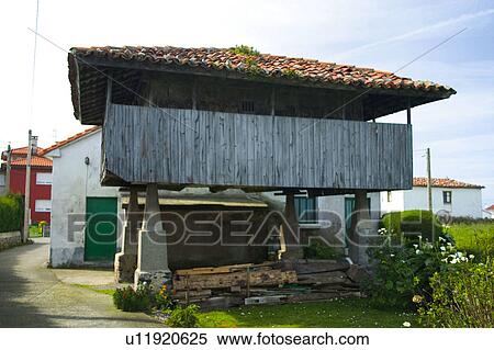Spain, Asturias, Typical, Architecture, Typical architecture, Horreo, Column View Large Photo Image Stock Photography - Spain, Asturias, Typical, Architecture, Typical architecture, Horreo, Column. Fotosearch