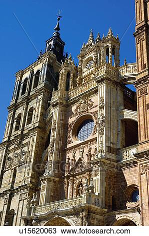 Stock Image - Spain, Castilla leon, Leon, Astorga, City, Town, Art. Fotosearch