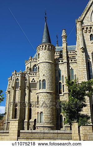 Spain, Castilla leon, Leon, Astorga, City, Town, Art View Large Photo Image Stock Photo - Spain, Castilla leon, Leon, Astorga, City, Town, Art. Fotosearch