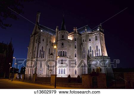 Spain, Castilla leon, Leon, Astorga, City, Town, Art View Large Photo Image Stock Photo - Spain, Castilla leon, Leon, Astorga, City, Town, Art. Fotosearch