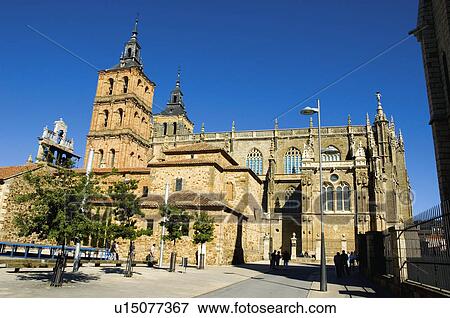 Spain, Castilla leon, Leon, Astorga, City, Town, Art View Large Photo Image Stock Photo - Spain, Castilla leon, Leon, Astorga, City, Town, Art. Fotosearch