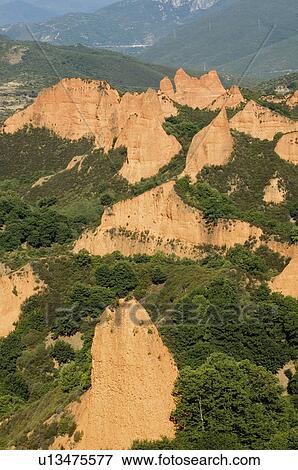 Spain, Castilla leon, Leon, Las medulas, Medulas, Nature, Landscape View Large Photo Image Stock Photo - Spain, Castilla leon, Leon, Las medulas, Medulas, Nature, Landscape. Fotosearch
