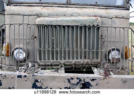 Stock Photo - Grill on a military truck. Fotosearch