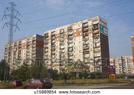 Picture - Large apartments seen all through the city, Lodz, Central Poland. Fotosearch