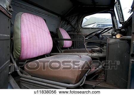Stock Photograph - The interior of a military truck. Fotosearch
