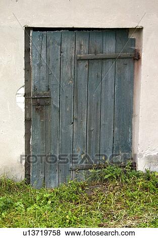 Stock Photo - Wooden storage room door, Rawa Mazowiecka, Central Poland. Fotosearch