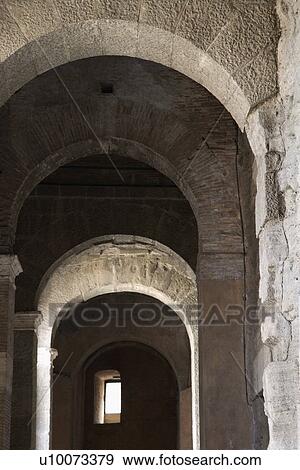 Stock Photo - Arched walkway in Rome, Italy.. Fotosearch