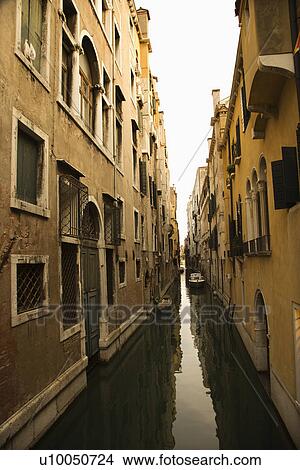 Canal in residential Venice, Italy. View Large Photo Image Picture - Canal in residential Venice, Italy.. Fotosearch