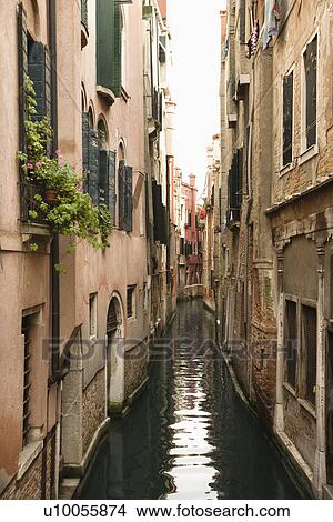 Picture - Canal with buildings in Venice, Italy.. Fotosearch