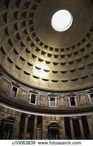 Interior dome in Pantheon, Rome, Italy. View Large Photo Image Stock Photo - Interior dome in Pantheon, Rome, Italy.. Fotosearch
