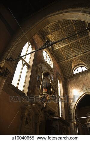 Stock Photography - Interior of church in Venice, Italy.. Fotosearch