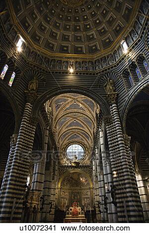 Stock Image - Interior view of Cathedral of Siena.. Fotosearch